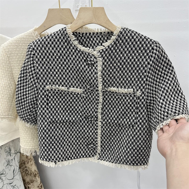 LD 94 Kenzie Tweed Top Blazer Pendek Fairlady 129