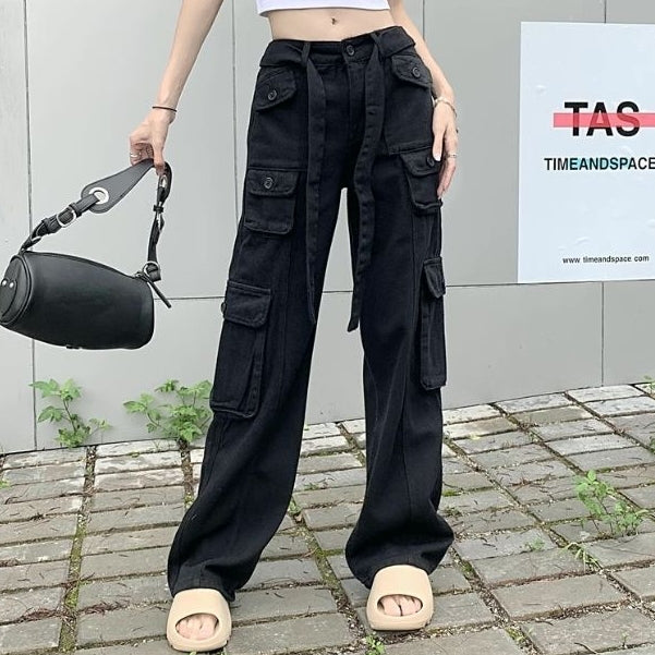 LP 76 Jacina Cargo Pants Black & Pink Fairlady 136
