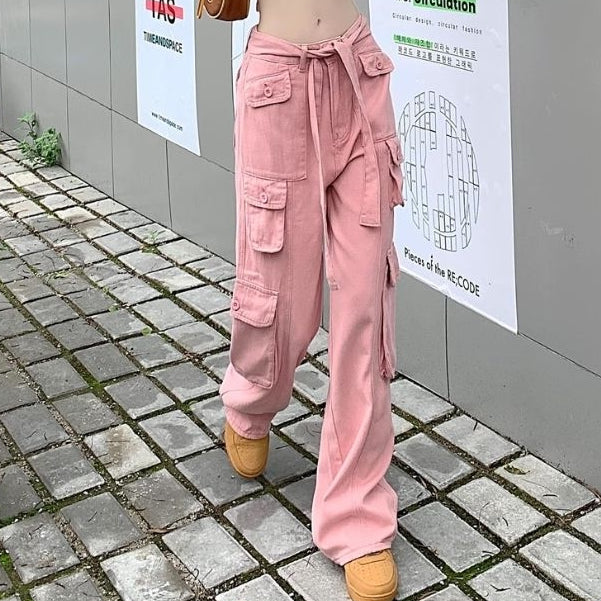 LP 76 Jacina Cargo Pants Black & Pink Fairlady 136