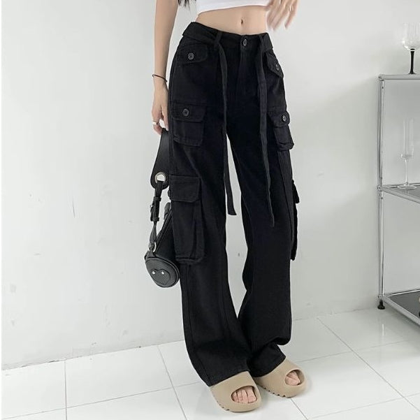 LP 76 Jacina Cargo Pants Black & Pink Fairlady 136