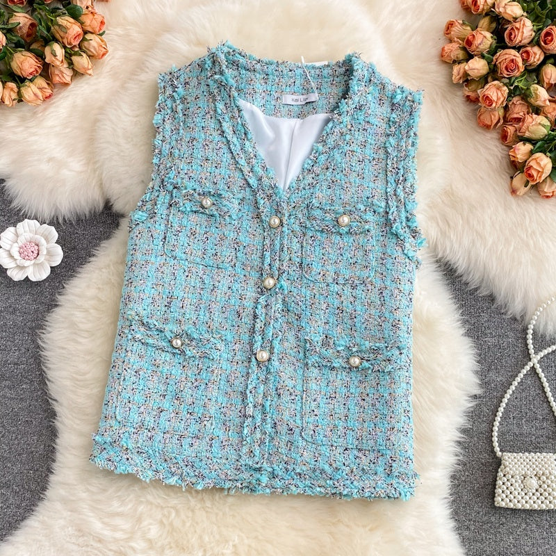 Danielle Tweed Vest Rompi Korea Fairlady