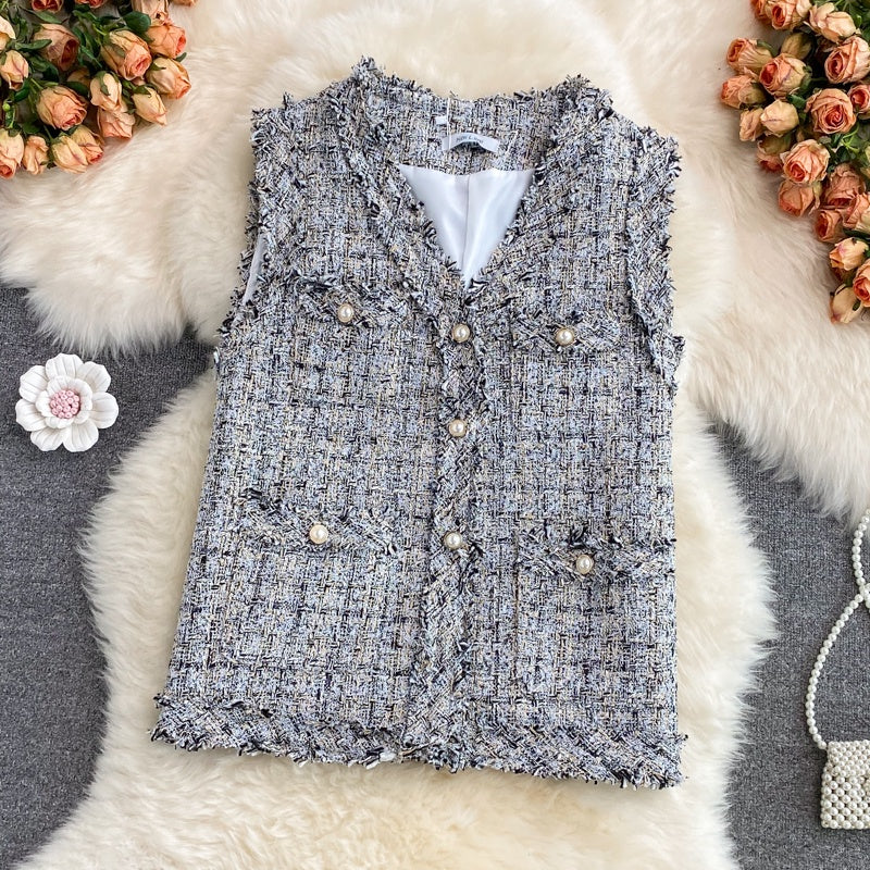 Danielle Tweed Vest Rompi Korea Fairlady