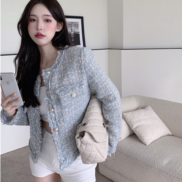 LD 100 Jaq Blue Tweed Blazer Korea Fairlady