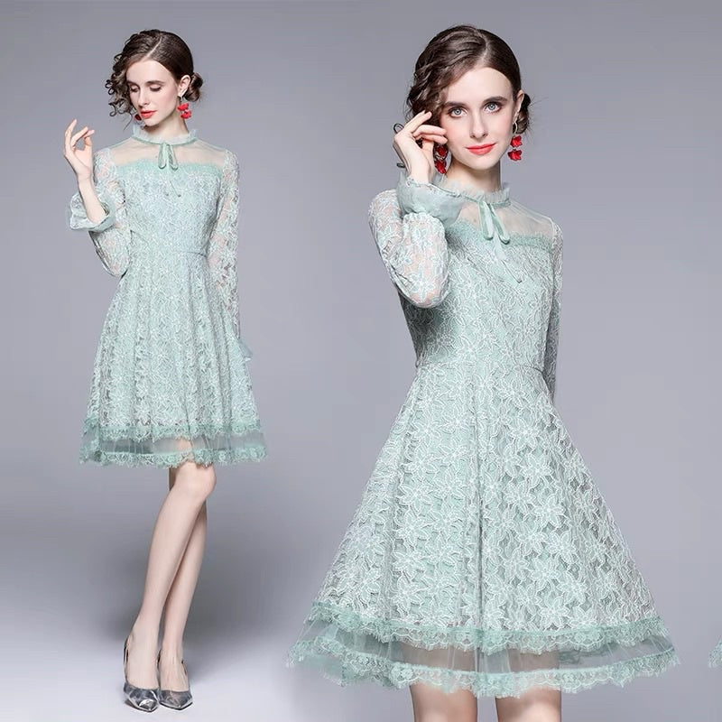 [READY] Noella Mint Brukat Lace Dress