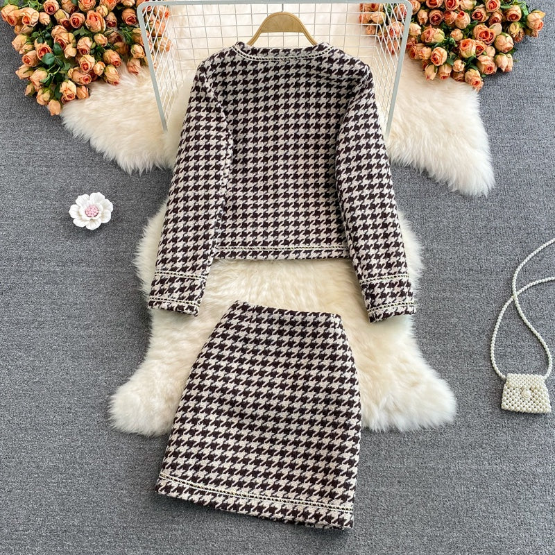 LD 98/72 Sarah Wol Tweed Set Korea Blazer+SkirtFairlady