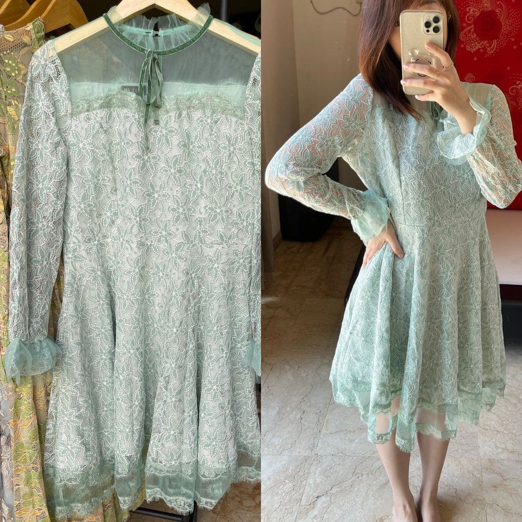 [READY] Noella Mint Brukat Lace Dress