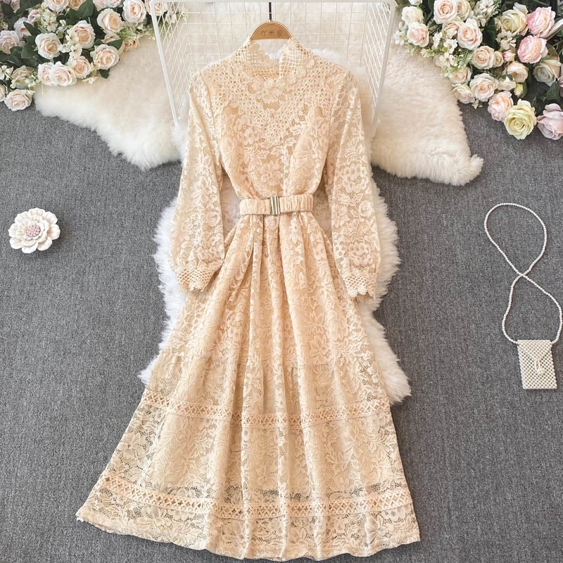 [READY] LD 86-90 Athena Soft Brukat Lace Dress Maxi Pesta Wanita Korean Style Premium Fairlady_id 181