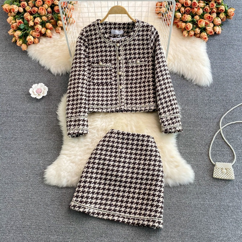 LD 98/72 Sarah Wol Tweed Set Korea Blazer+SkirtFairlady