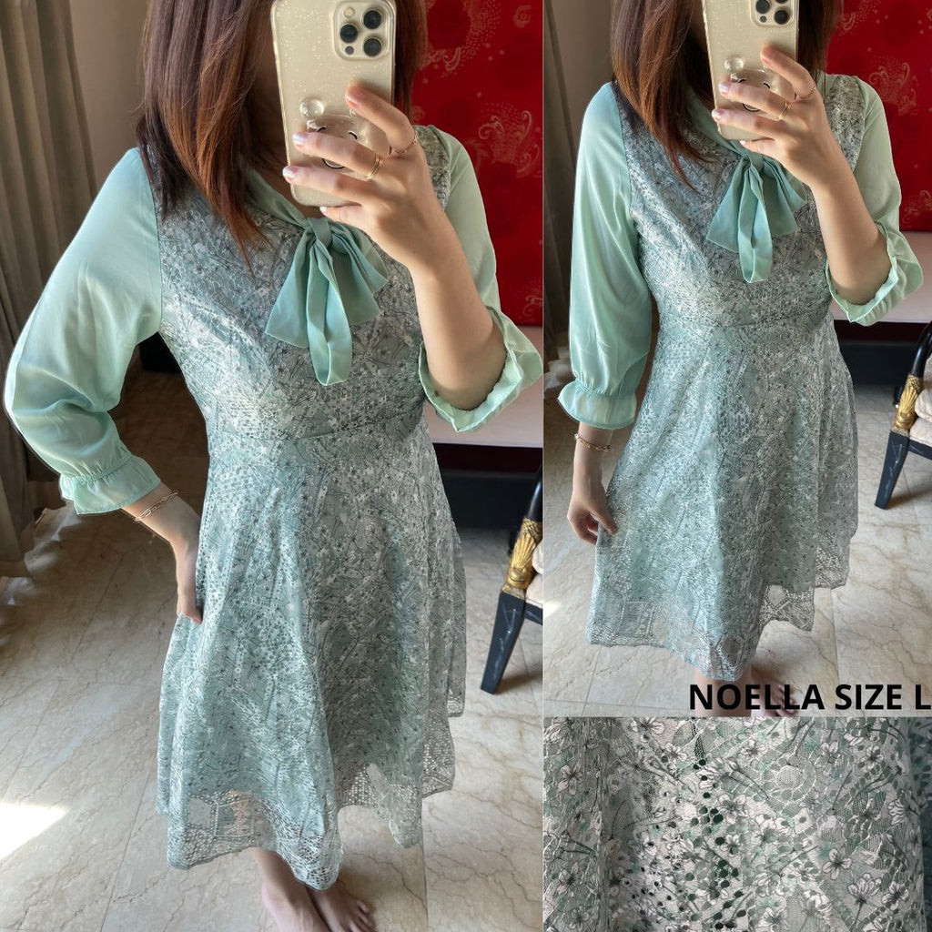 [READY] Noella Mint Brukat Lace Dress