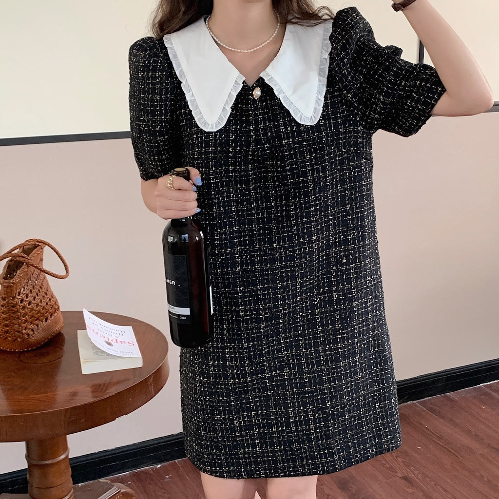 Maggie Tweed Collar Dress Korea Fairlady