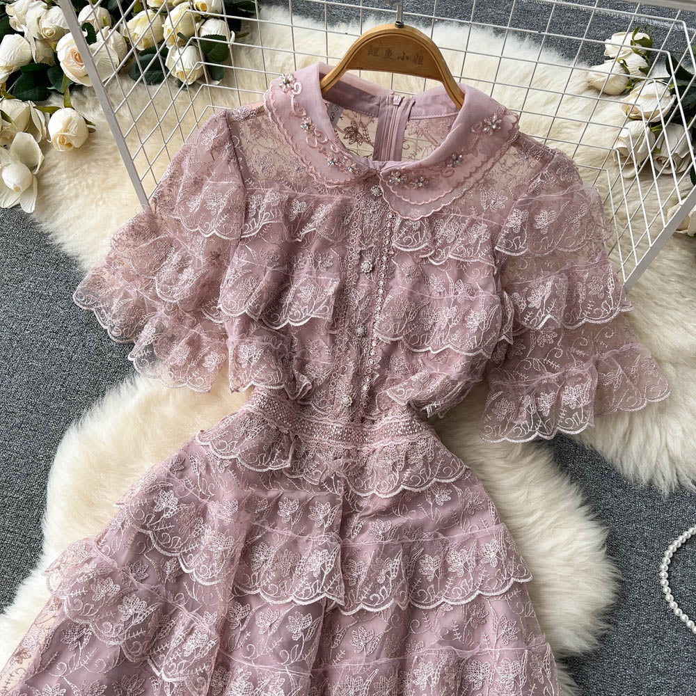 [READY] LD 84-98 Yolanda Brukat Lace Layered Dress Wanita Korean Style Premium Fairlady_id