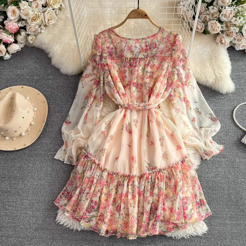 LD 92/100 Flo Floral Set Chiffon Inner+Dress Fairlady 139