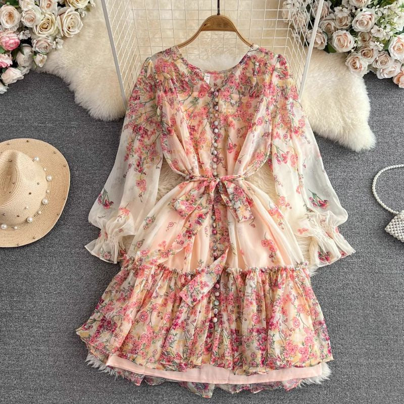 LD 92/100 Flo Floral Set Chiffon Inner+Dress Fairlady 139