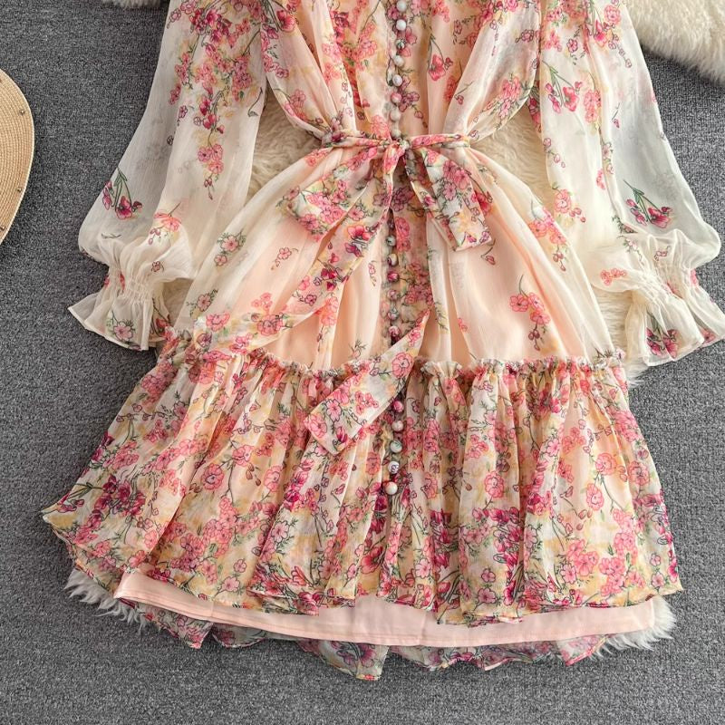 LD 92/100 Flo Floral Set Chiffon Inner+Dress Fairlady 139