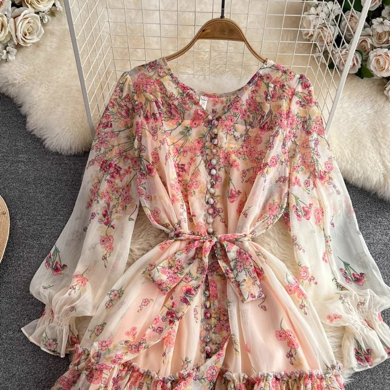 LD 92/100 Flo Floral Set Chiffon Inner+Dress Fairlady 139