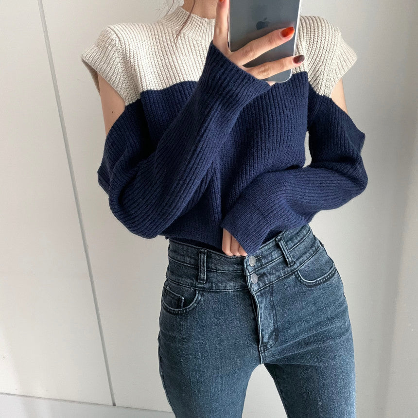 Agnes Knit Sweater Cut Out Korea Fairlady