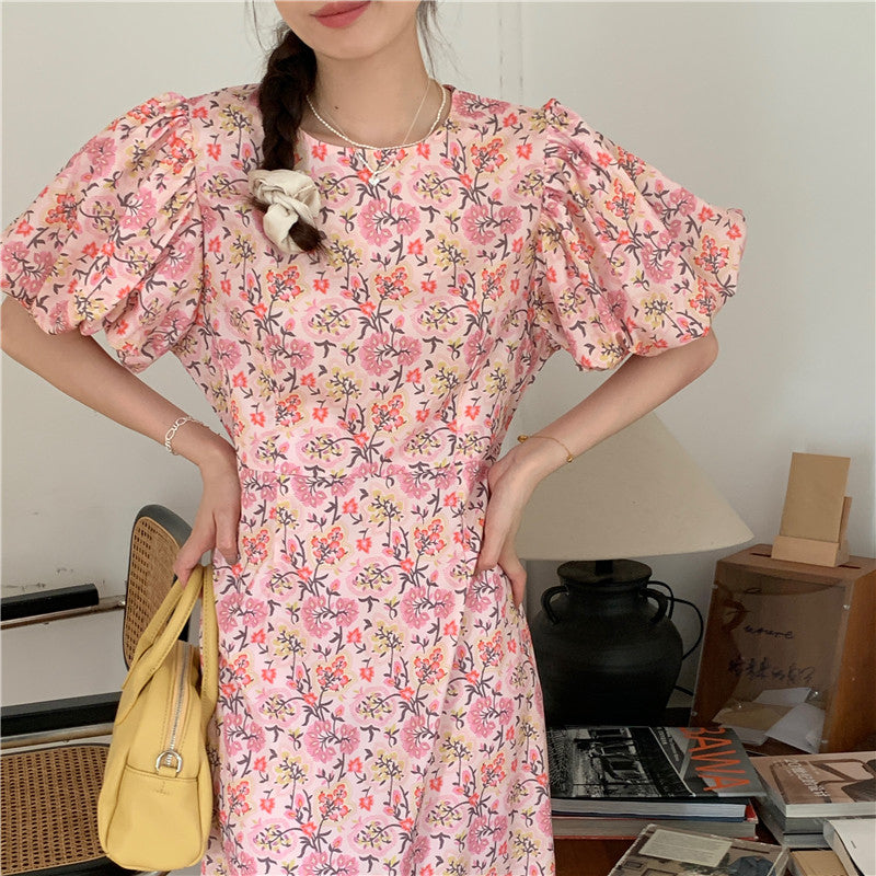 Adelita Floral Pink Dress Korea Fairlady