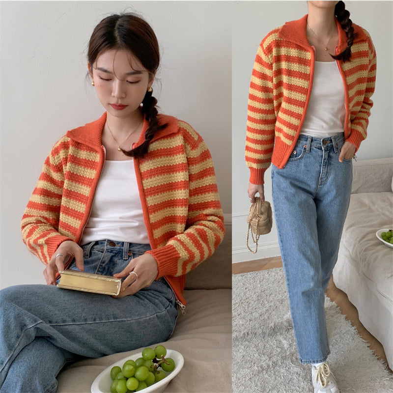 Kyrie Knit Sweater Cardigan Zipper Korea Fairlady