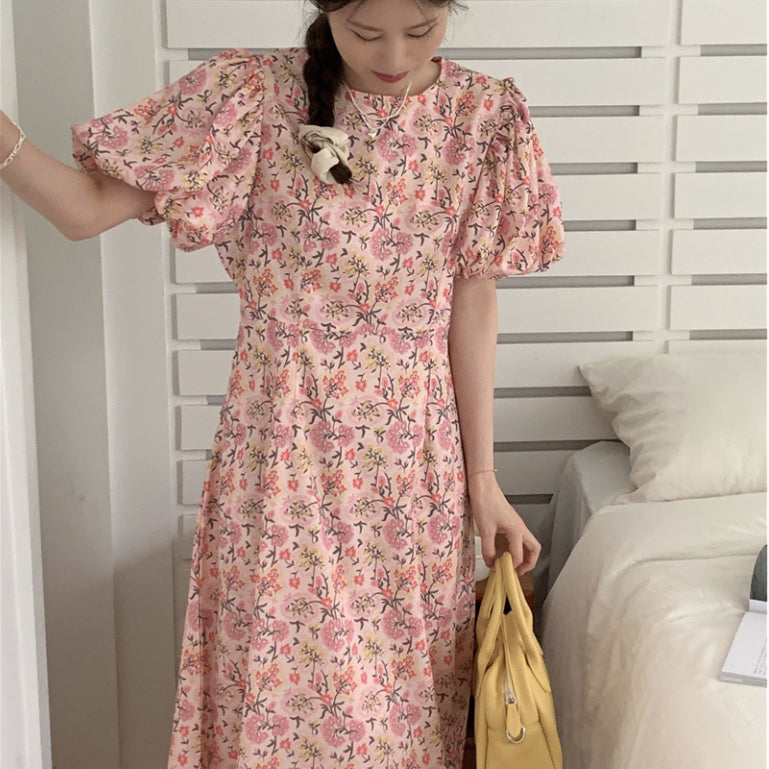 Adelita Floral Pink Dress Korea Fairlady