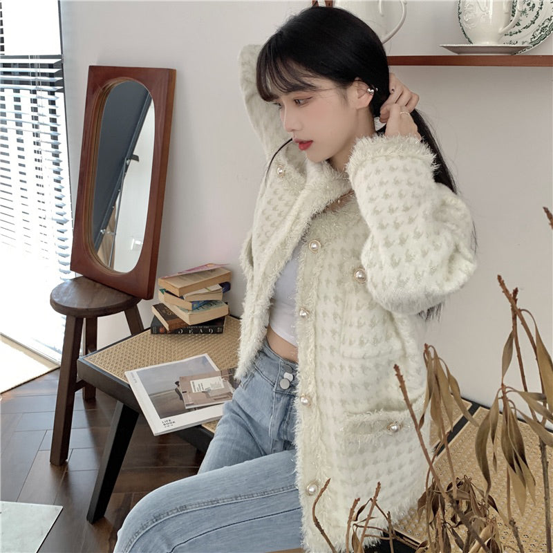 LD 98 BIG Morana Fur Gray & White Blazer Korea Fairlady