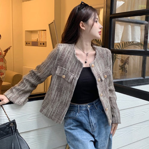 LD 114 BIG SIZE Marin Tweed Blazer Korea Fairlady