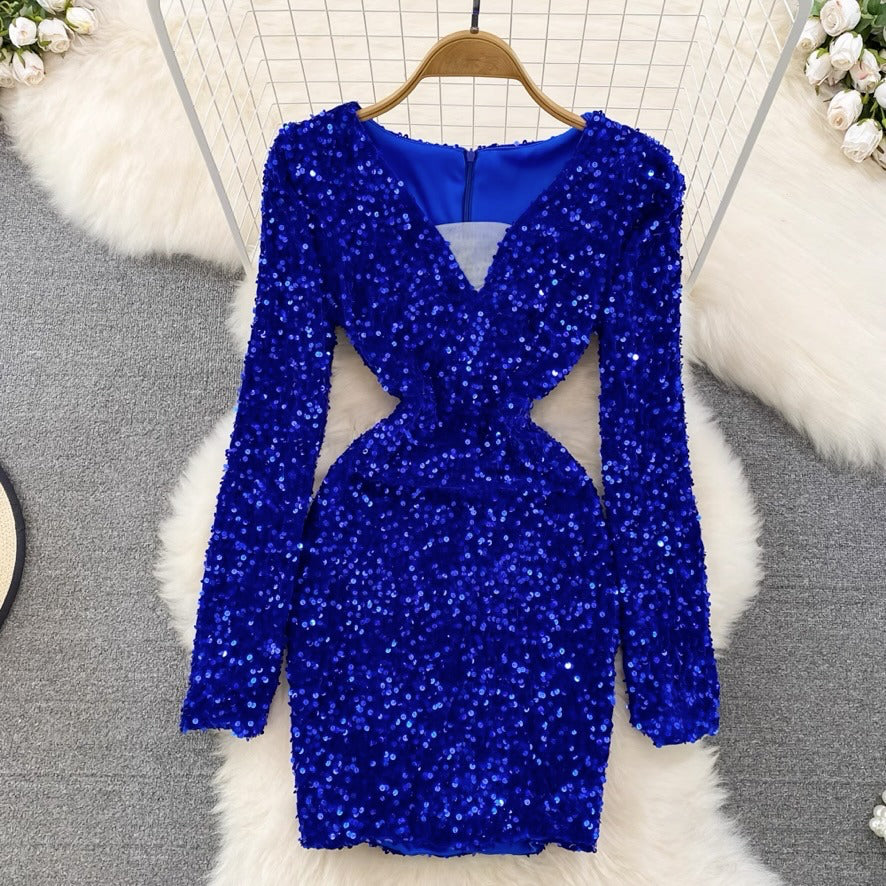 [READY STOCK] LD 84-92 Emelie Sequin Party Mini Dress Pesta Korea Wanita Korean Style Fairlady_id