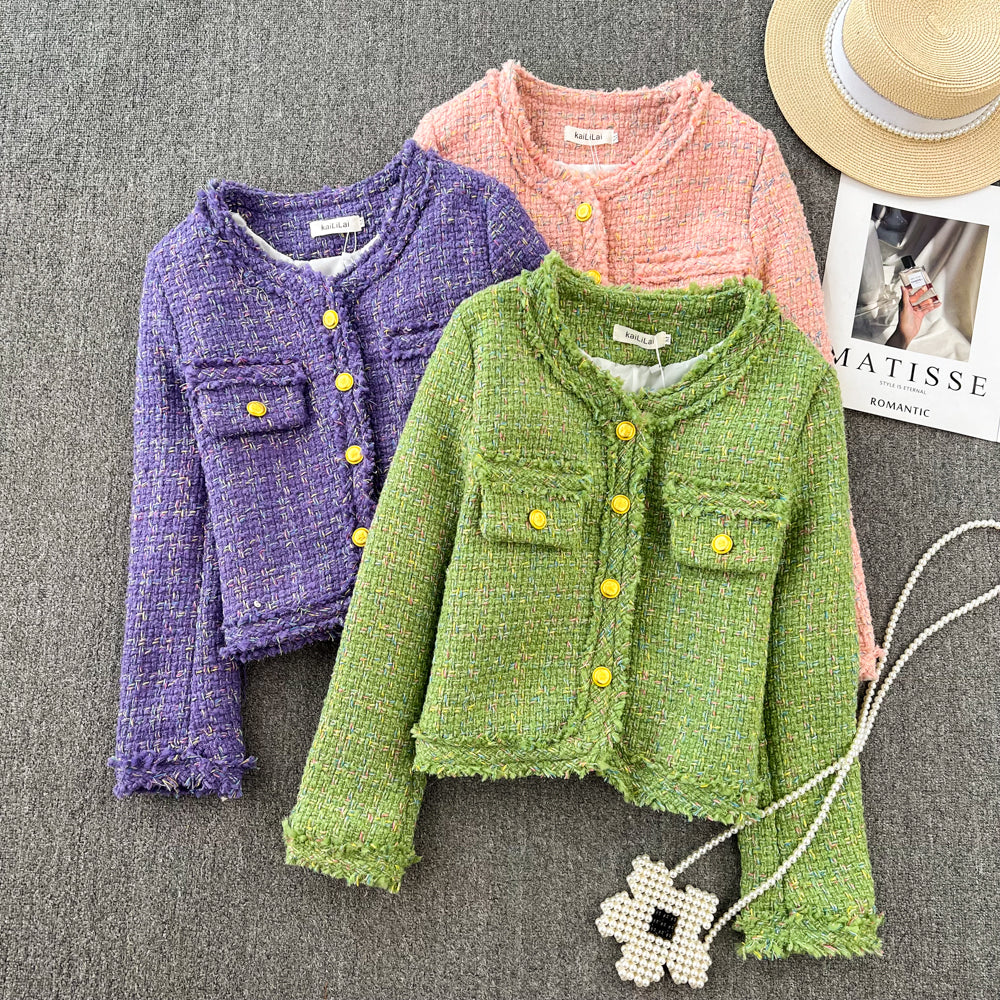 LD 100 Fleur Tweed Blazer Korea Fairlady