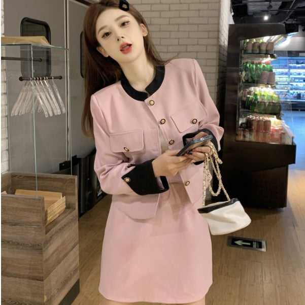 LD 116 BIG SIZE Winny Pink Tweed Set Top+Skort Fairlady 122