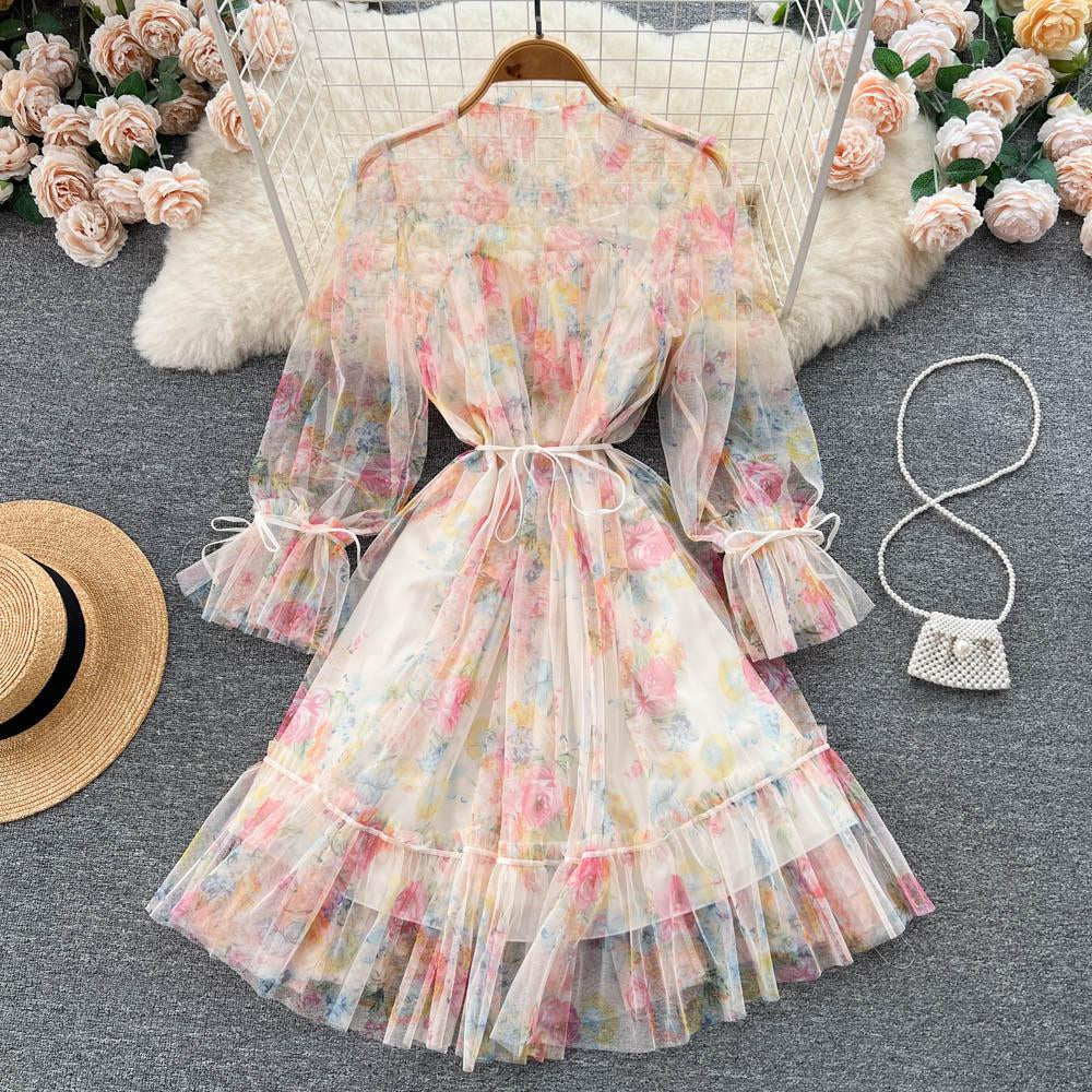 Satella Floral Chiffon Dress Korea Fairlady