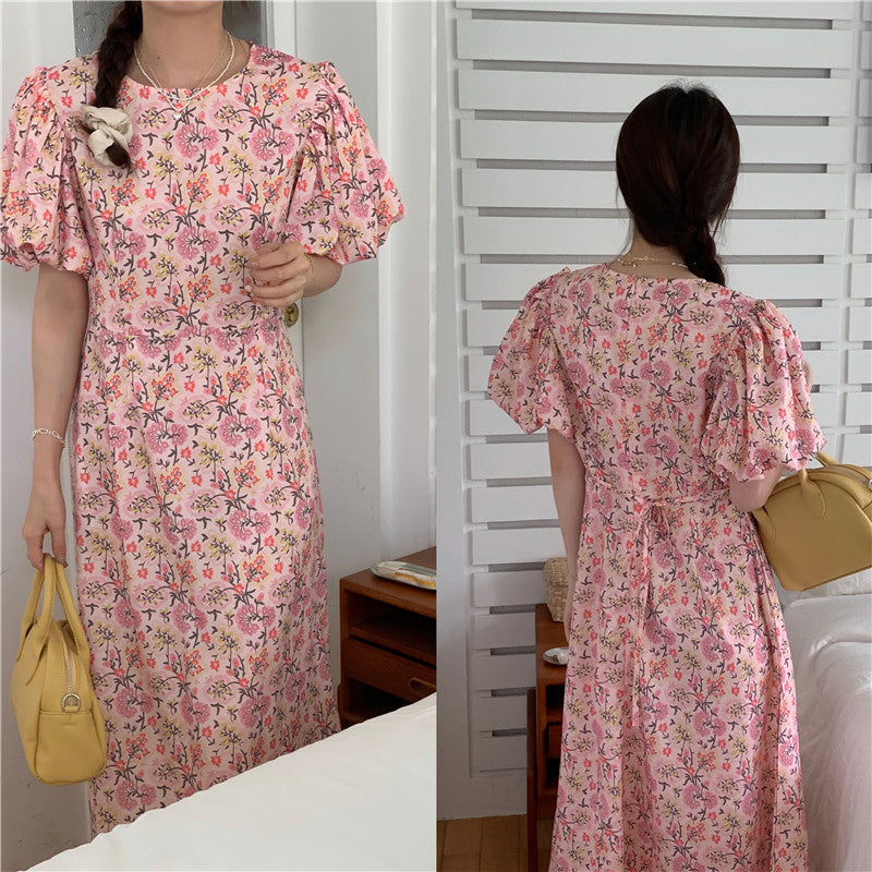 Adelita Floral Pink Dress Korea Fairlady