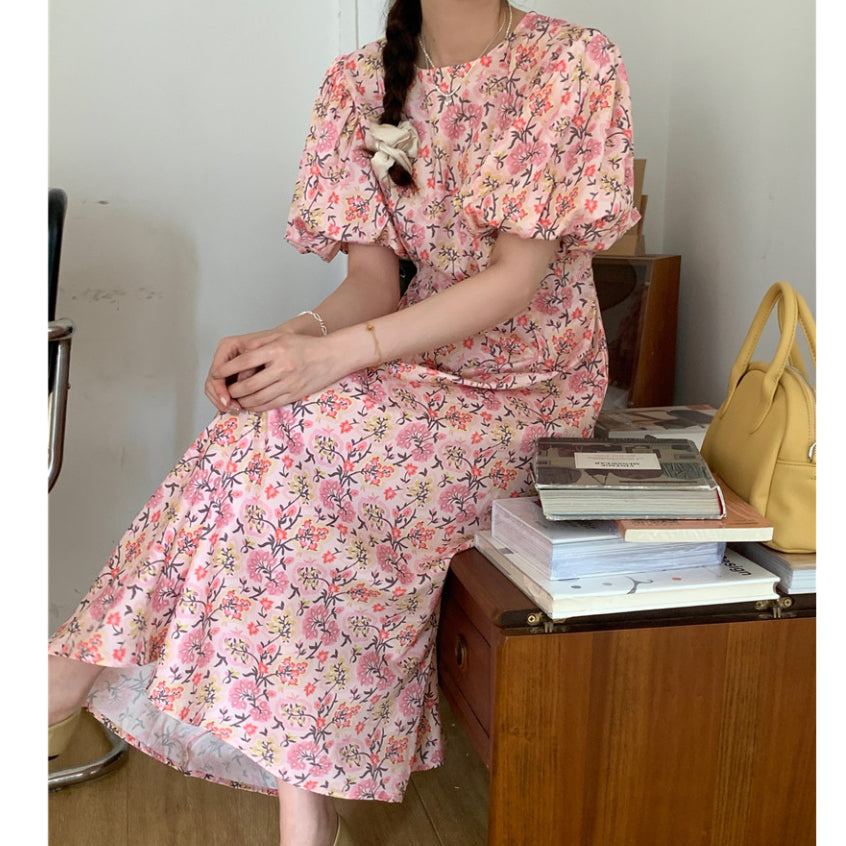 Adelita Floral Pink Dress Korea Fairlady