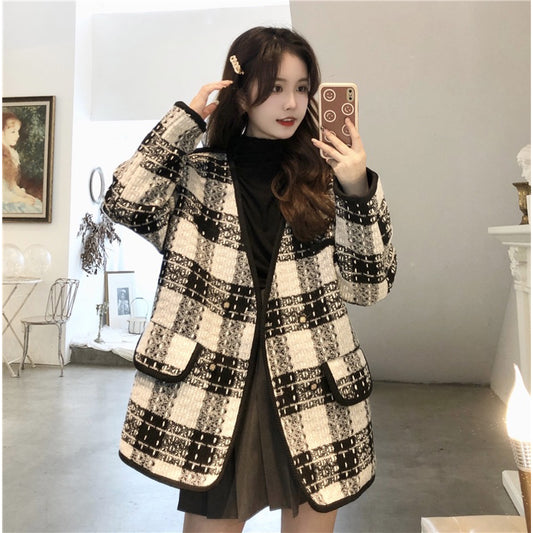 LD 106/118 BIG SIZE Shelly B&W Tweed Blazer Korea Fairlady