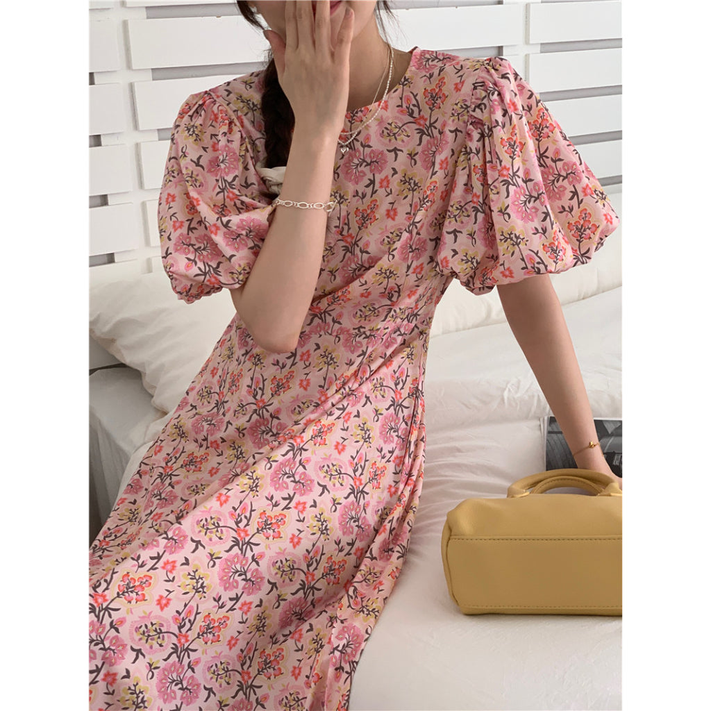 Adelita Floral Pink Dress Korea Fairlady