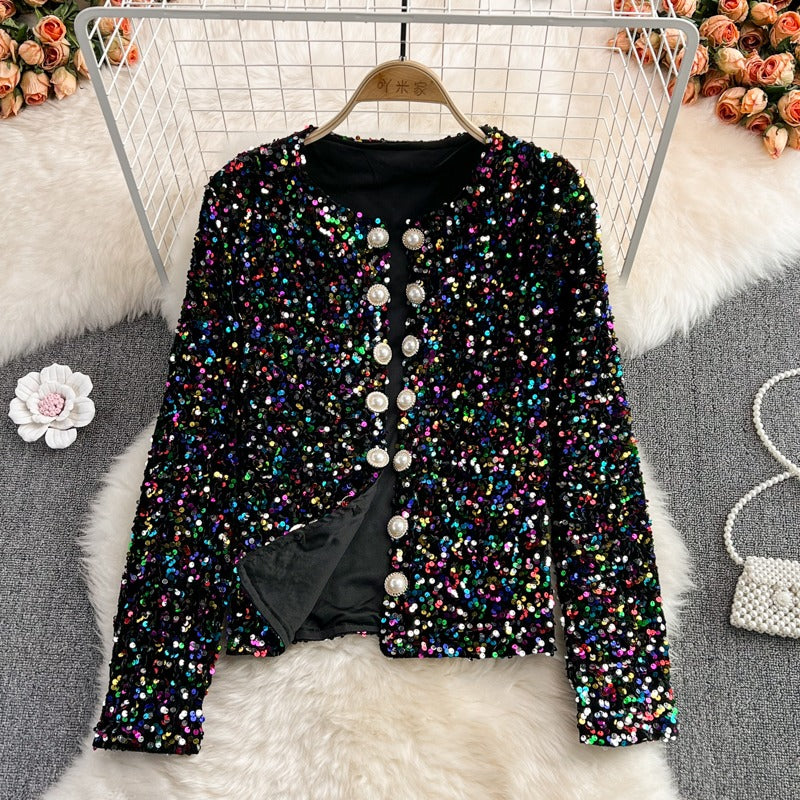 [READY STOCK] LD 90 Isolde Party Sequin Top Blazer Outer Pesta Korea Premium Fairlady_id