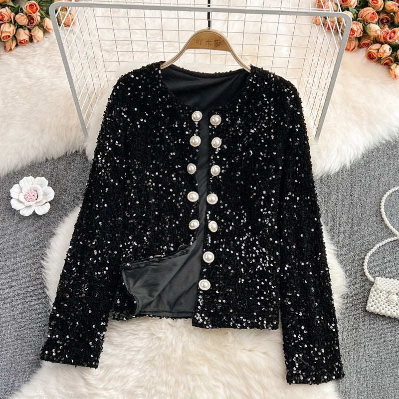 [READY STOCK] LD 90 Isolde Party Sequin Top Blazer Outer Pesta Korea Premium Fairlady_id