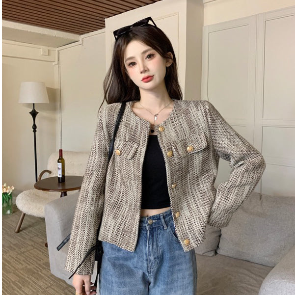 LD 114 BIG SIZE Marin Tweed Blazer Korea Fairlady