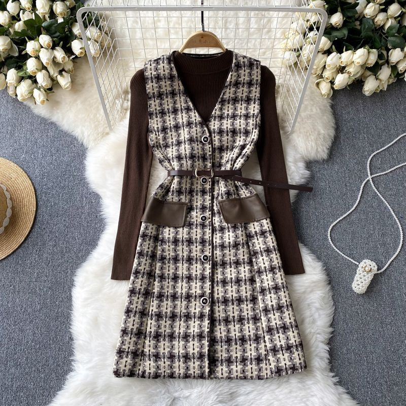 LD 88 Frida Set Tweed Dress+Inner Korea Fairlady