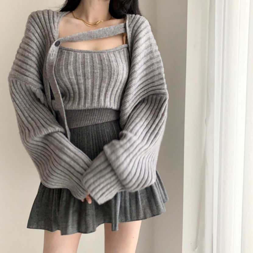 Monika Knit Set Inner+Outer Korea Fairlady