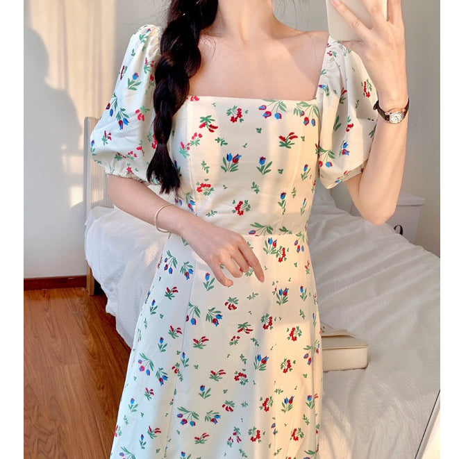 LD 86 Tarina White Floral Dress Korea Fairlady