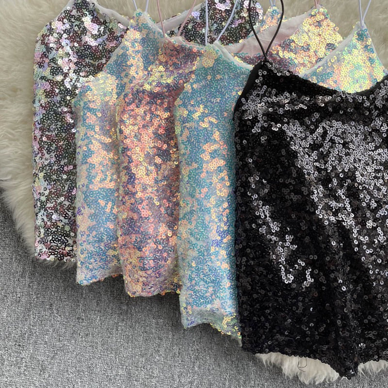 [READY STOCK] LD 88-100 Starla Sequin Party Tank Top Korean Style Premium Fairlady_id 05/08