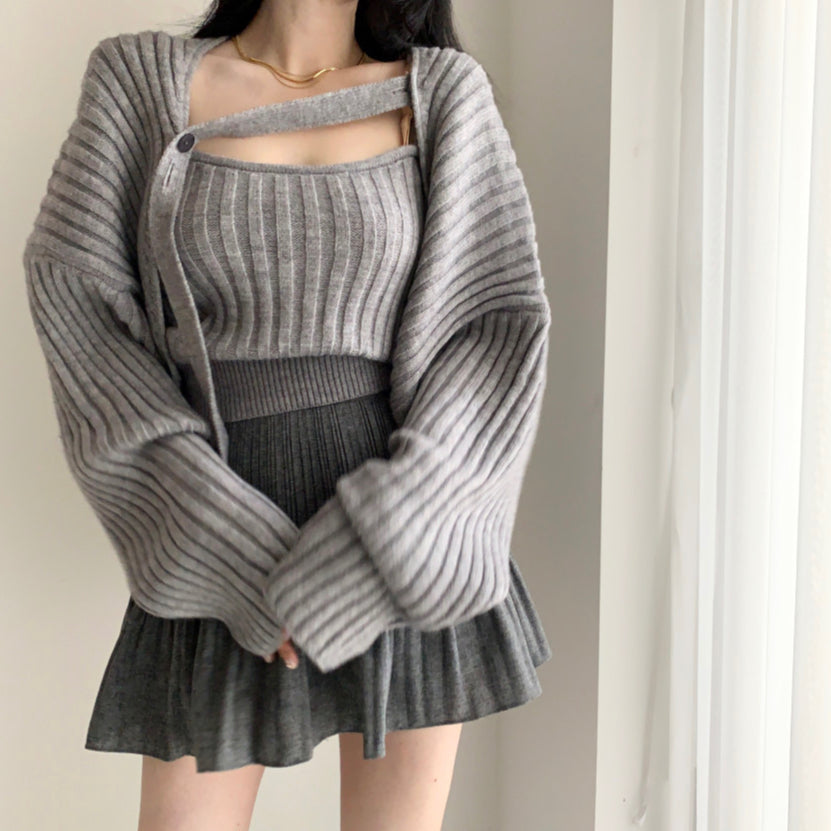 Monika Knit Set Inner+Outer Korea Fairlady