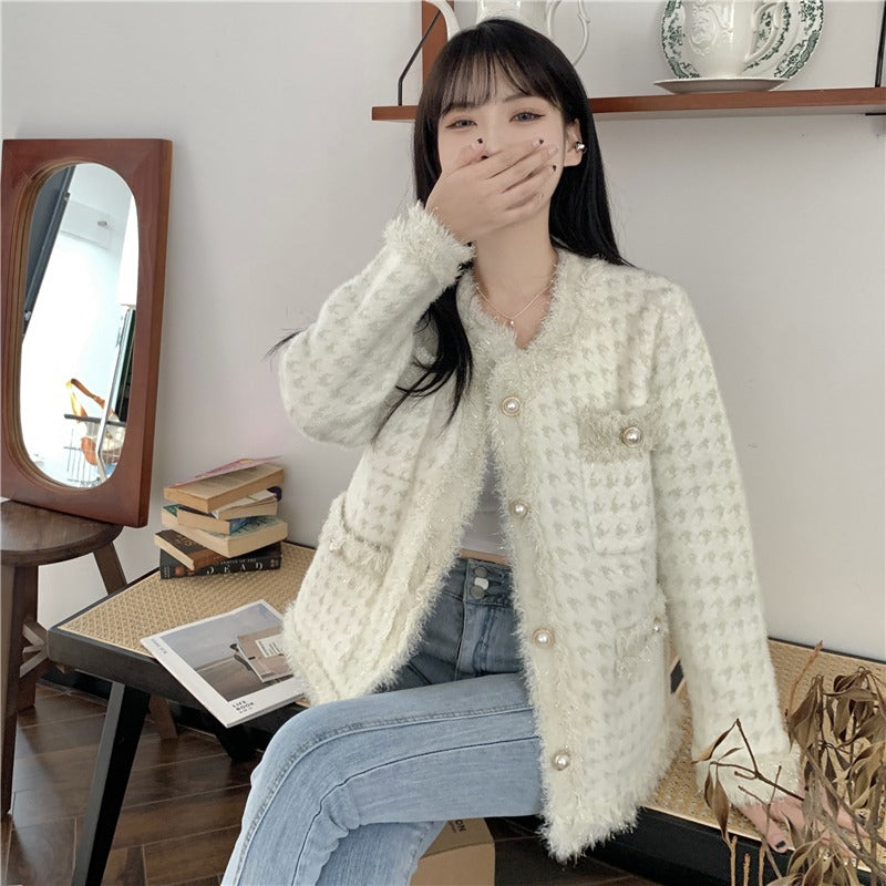 LD 98 BIG Morana Fur Gray & White Blazer Korea Fairlady