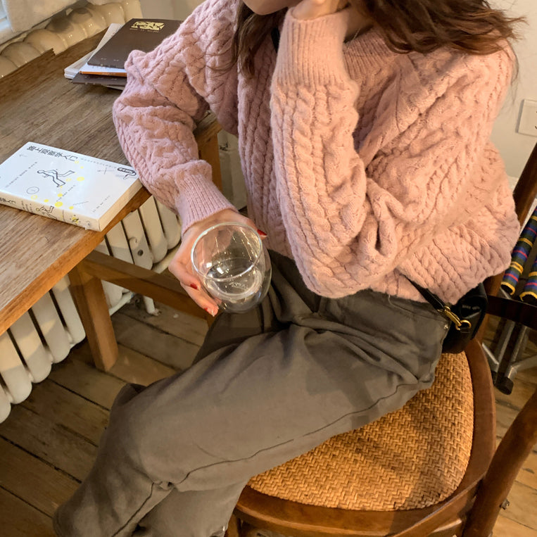 Nina Knit Cardigan Pink Salem Korea Fairlady