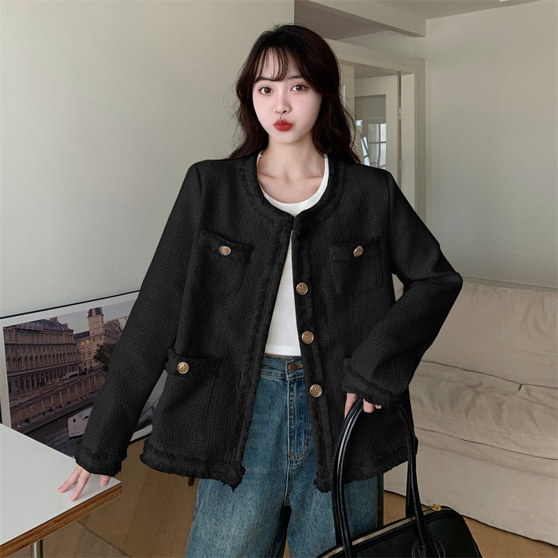 LD 102 BIG Agneta Black Tweed Blazer Korea Fairlady