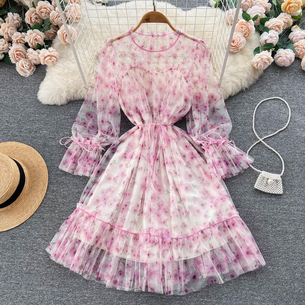 Satella Floral Chiffon Dress Korea Fairlady