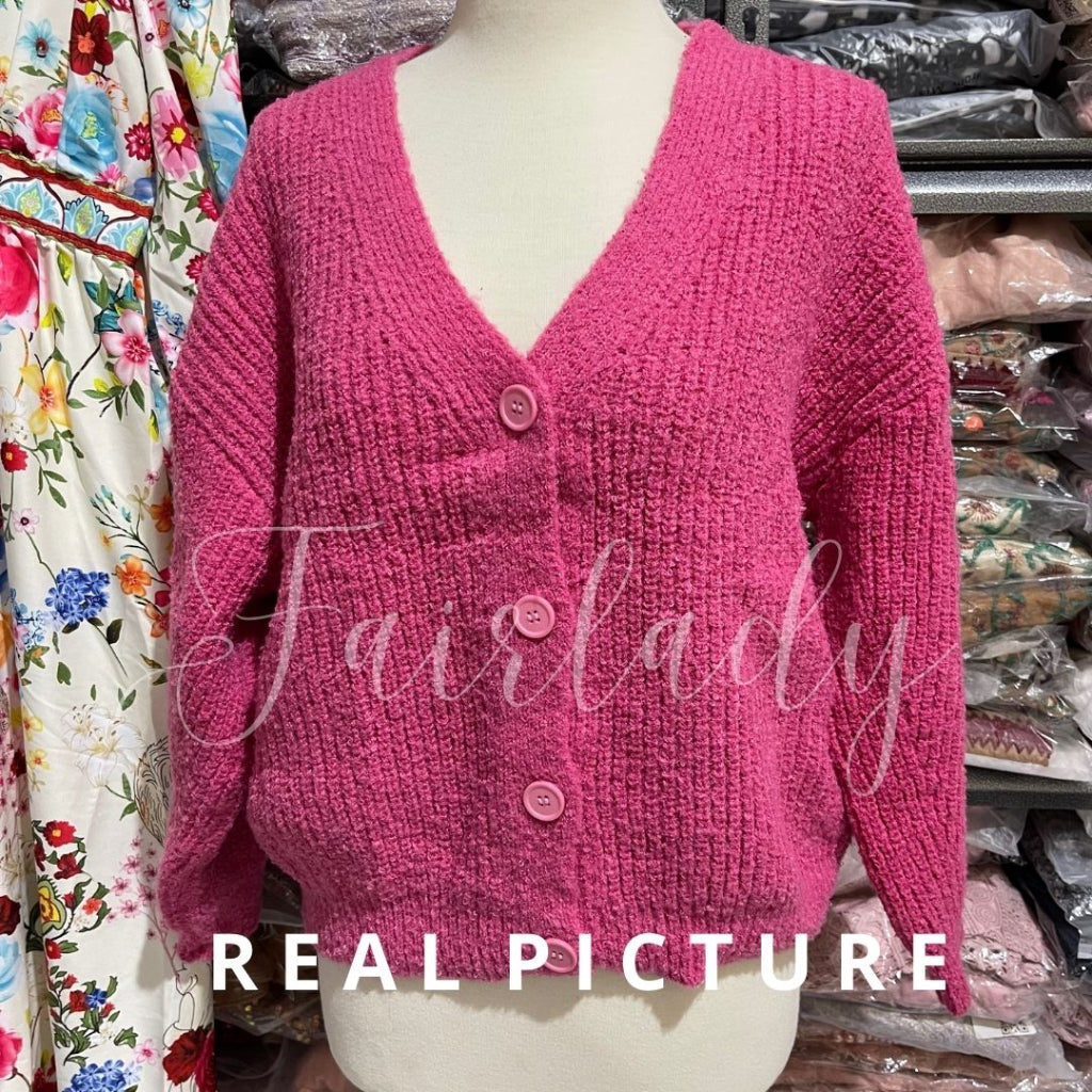 Maia Knit Wool Cardigan Fuchsia