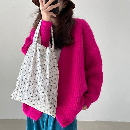 Maia Knit Wool Cardigan Fuchsia