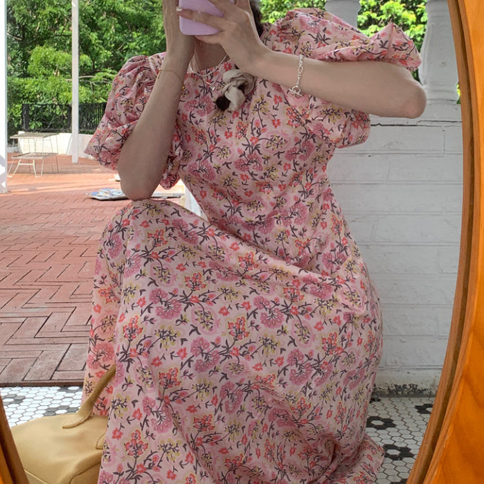 Adelita Floral Pink Dress Korea Fairlady