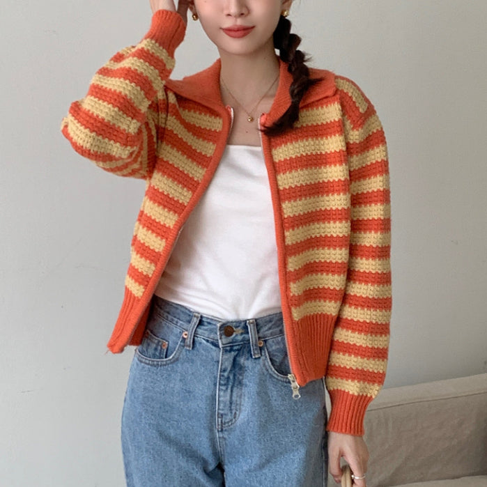 Kyrie Knit Sweater Cardigan Zipper Korea Fairlady