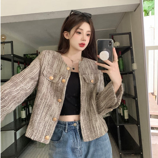 LD 114 BIG SIZE Marin Tweed Blazer Korea Fairlady